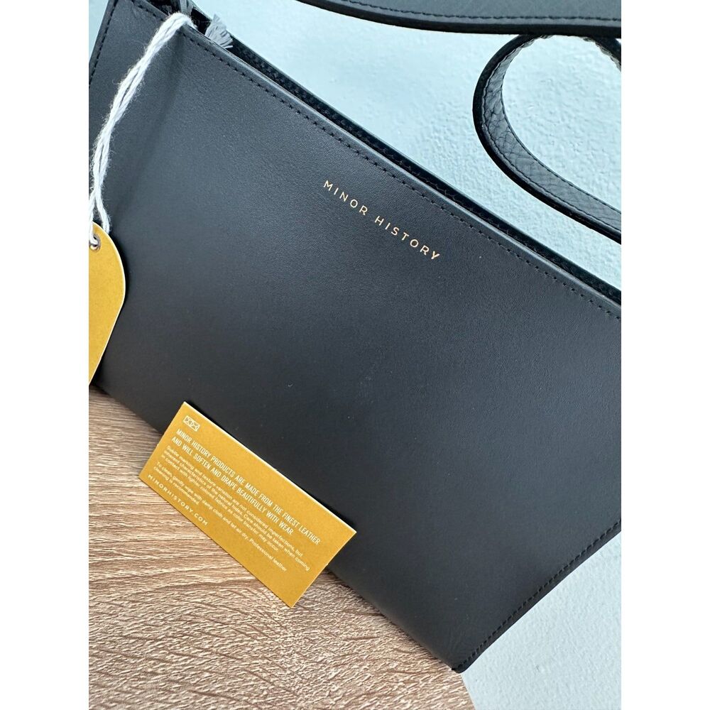 NWT Minor History The Line Shoulder Bag Black Leather Small Timeless Purse - Picture 11 of 11